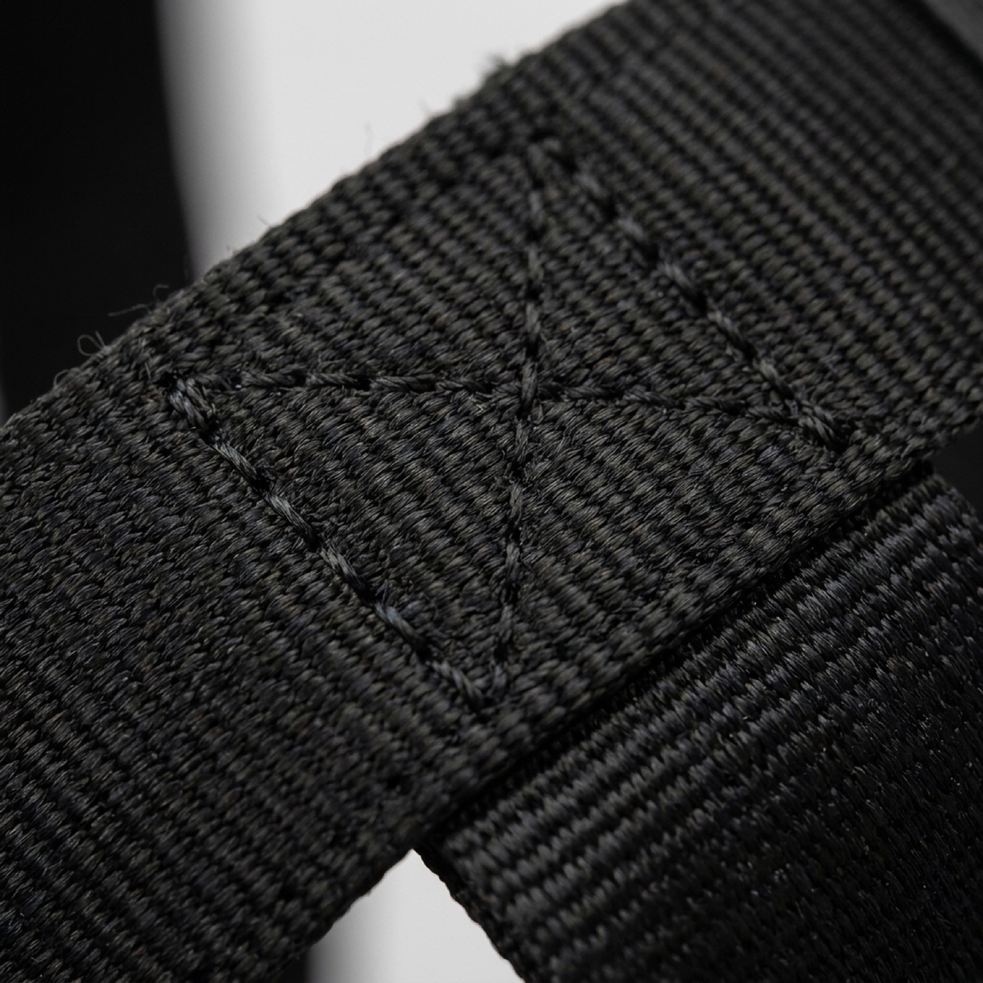 Close-up of the Premium reinforced double-row stitching